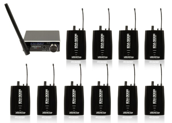 WIRELESS ASSISTIVE LISTENING SYSTEM WITH 10 RECEIVERS AND 1 TRANSMITTER